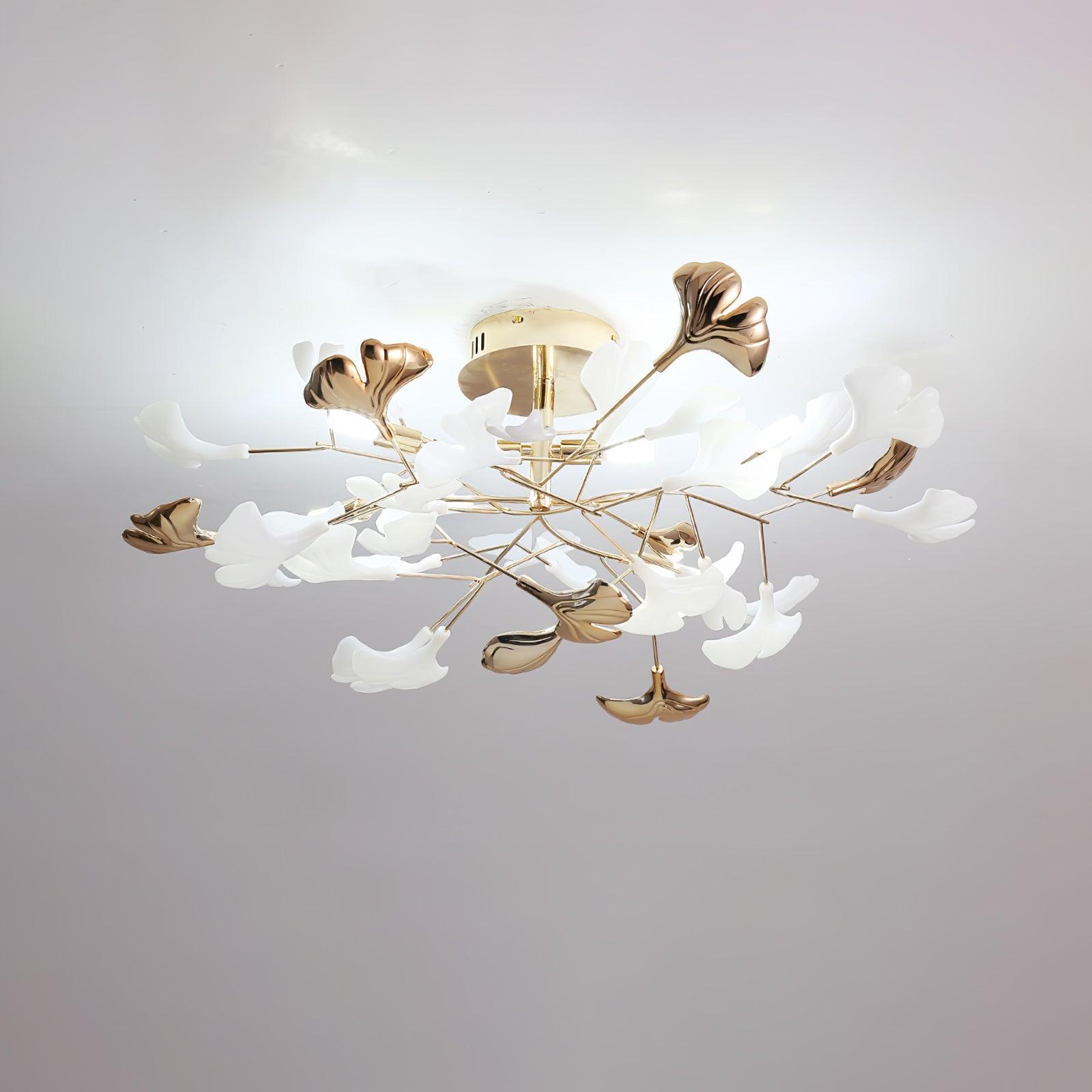 Artheel Premium Nordic Art Gingko Rotating Ceramics Ceiling Lamp
