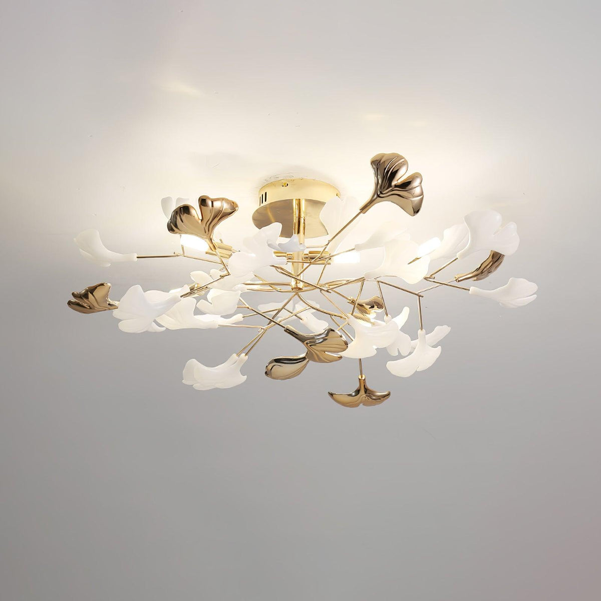 Artheel Premium Nordic Art Gingko Rotating Ceramics Ceiling Lamp