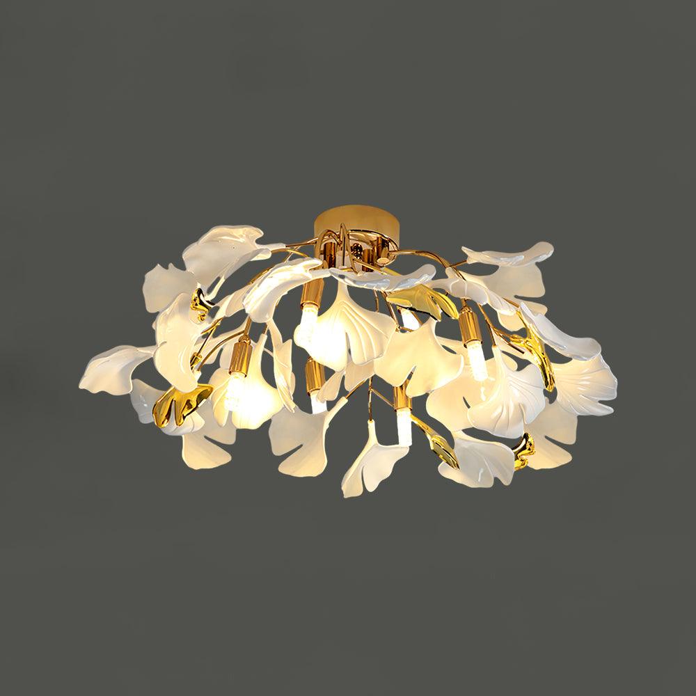 Callenne Elegant Ginkgo Leaf Ceiling Light - Neutral Decor