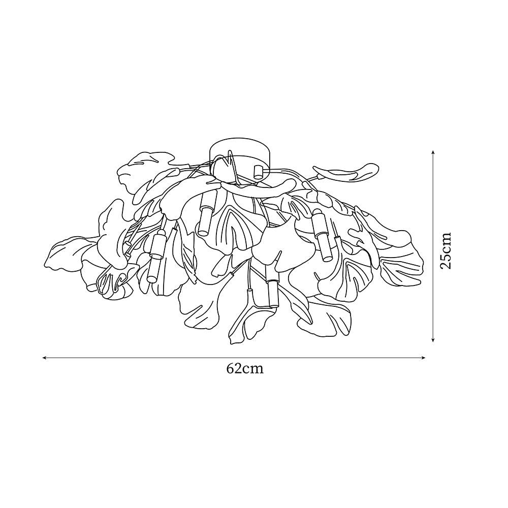Callenne Elegant Ginkgo Leaf Ceiling Light - Neutral Decor