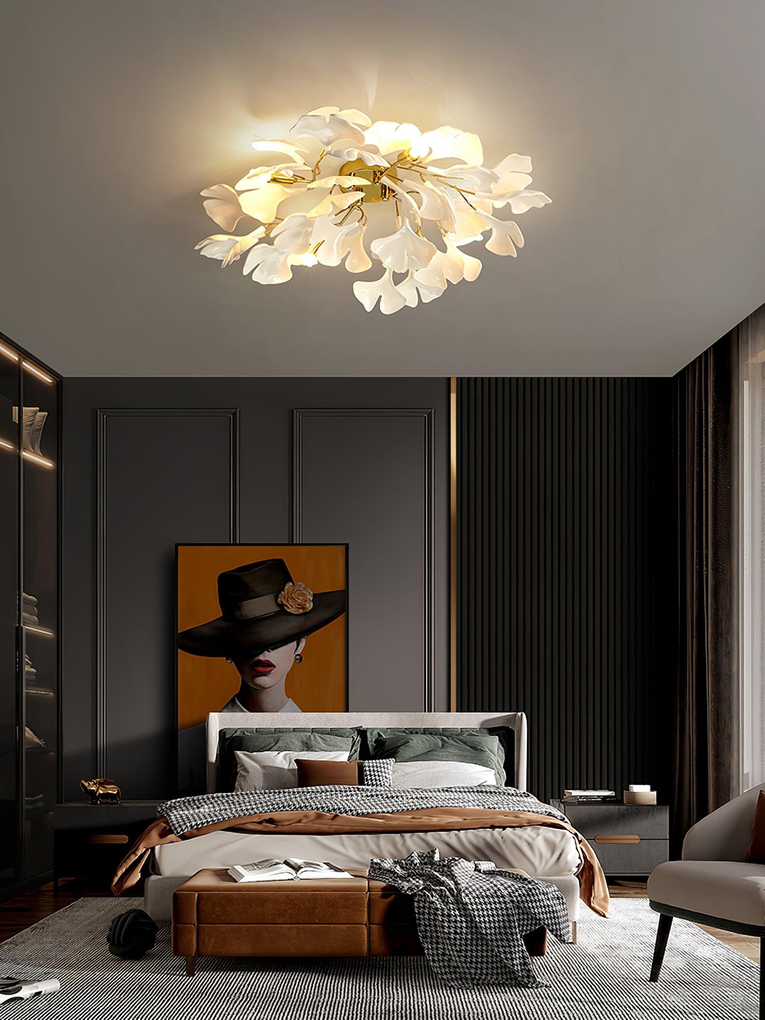 Callenne Elegant Ginkgo Leaf Ceiling Light - Neutral Decor
