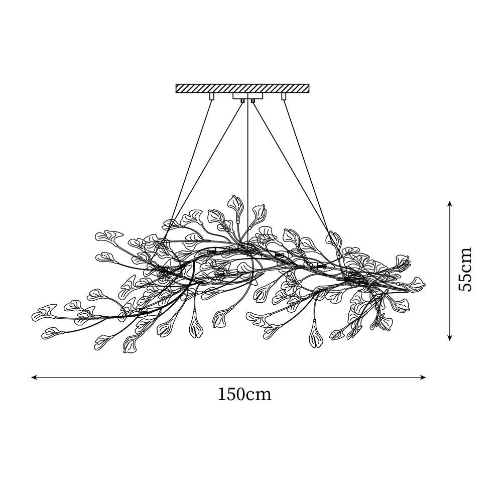 Chandelier Frame Ceramic Gingko Leaf Shade White Gold Modern - Neutral Decor