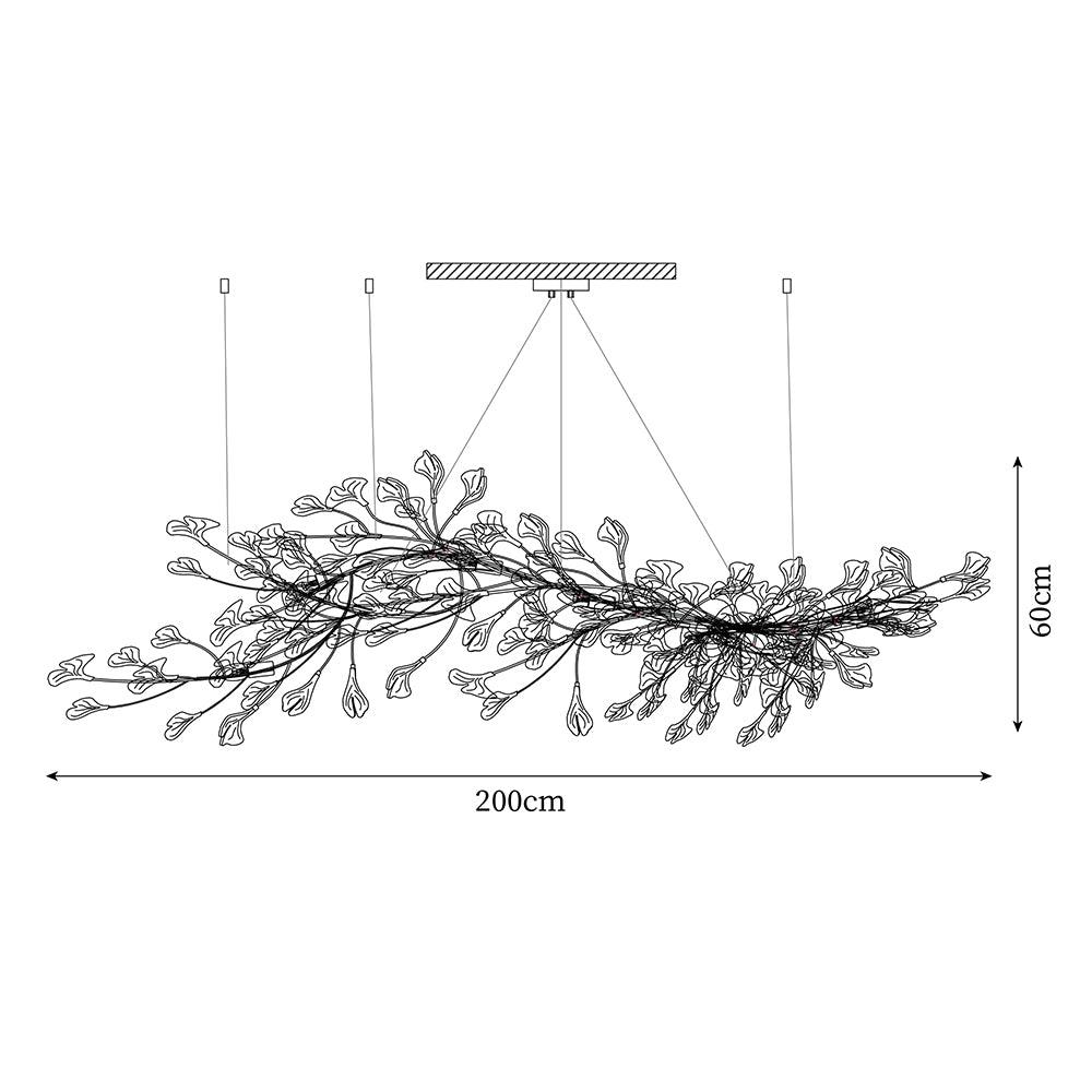 Chandelier Frame Ceramic Gingko Leaf Shade White Gold Modern - Neutral Decor