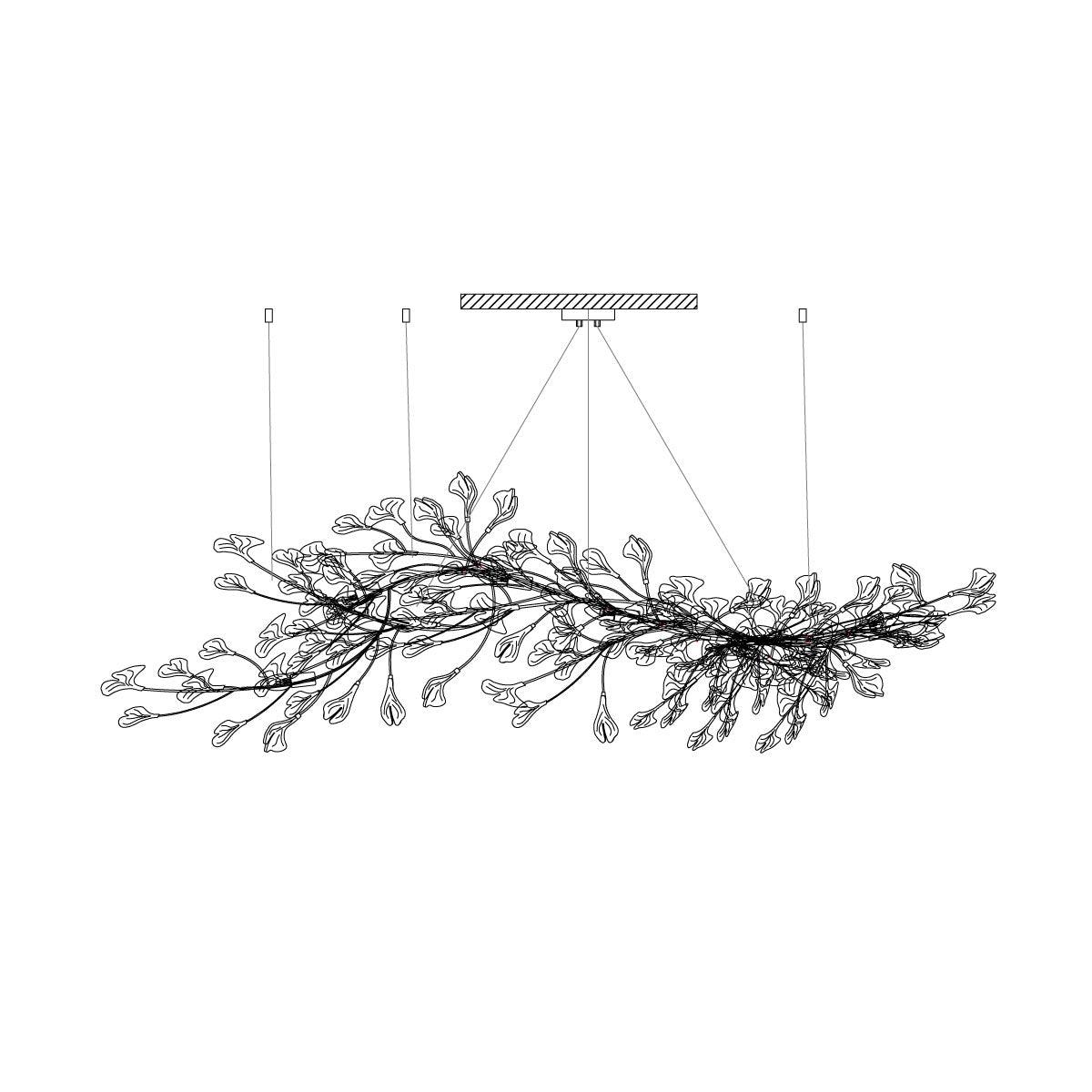Chandelier Frame Ceramic Gingko Leaf Shade White Gold Modern - Neutral Decor