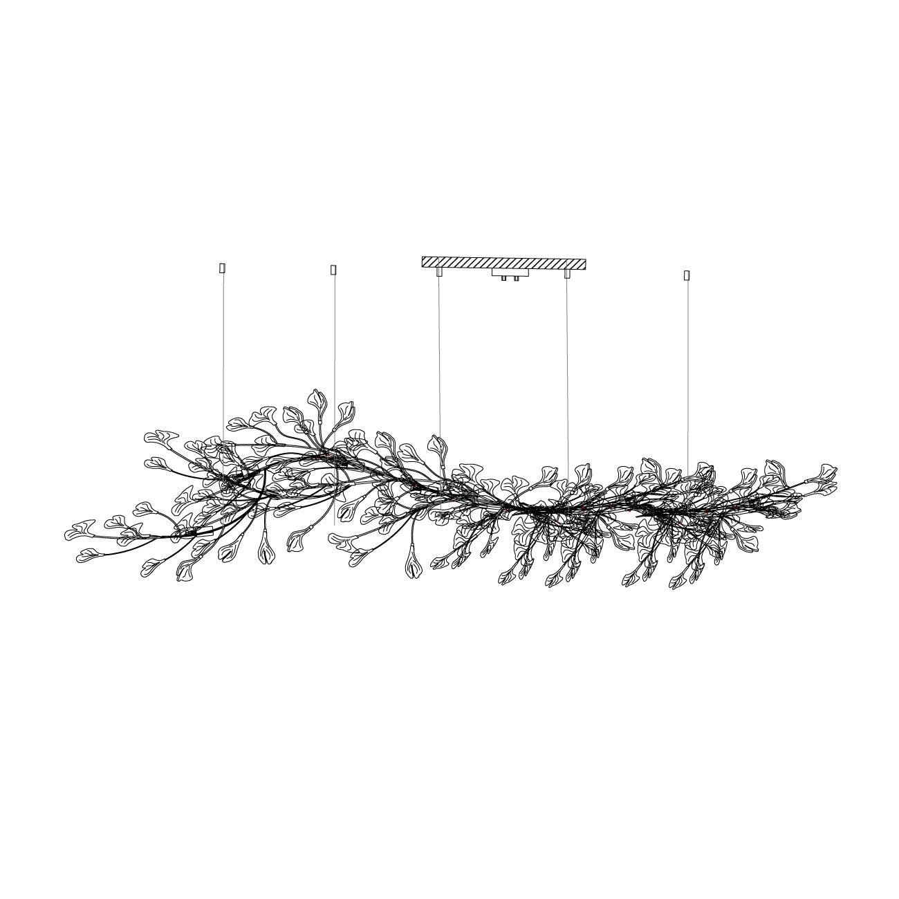 Chandelier Frame Ceramic Gingko Leaf Shade White Gold Modern - Neutral Decor