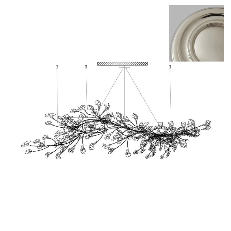 Chandelier Frame Ceramic Gingko Leaf Shade White Gold Modern - Neutral Decor