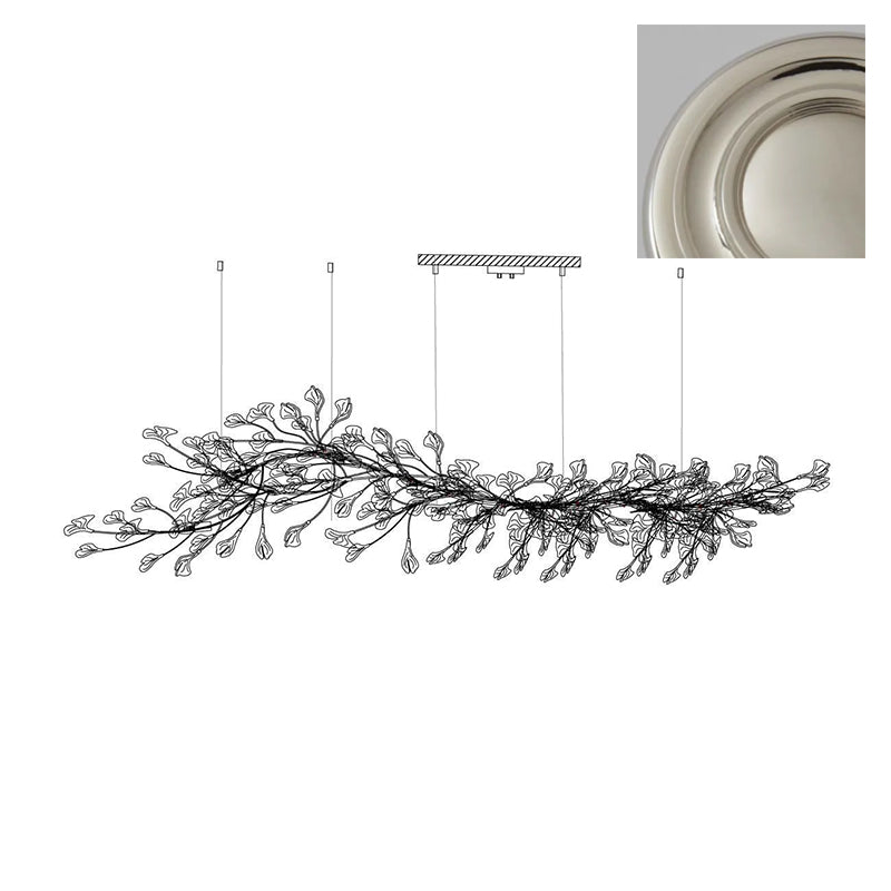 Chandelier Frame Ceramic Gingko Leaf Shade White Gold Modern - Neutral Decor