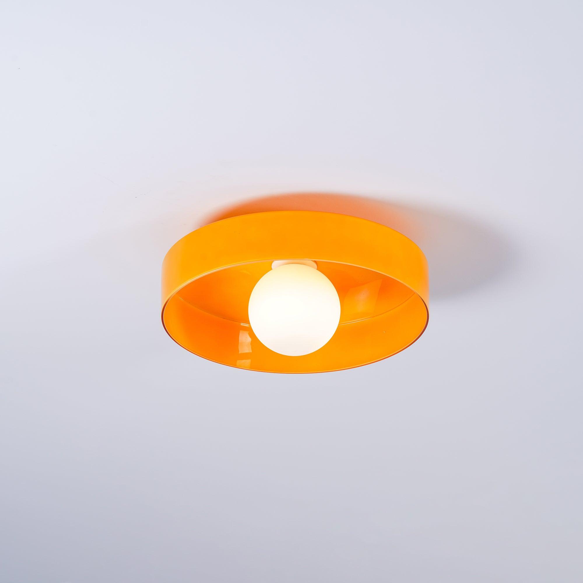 Solara Ceiling Lamp Orange Ring Playful Sculptural - Neutral Decor