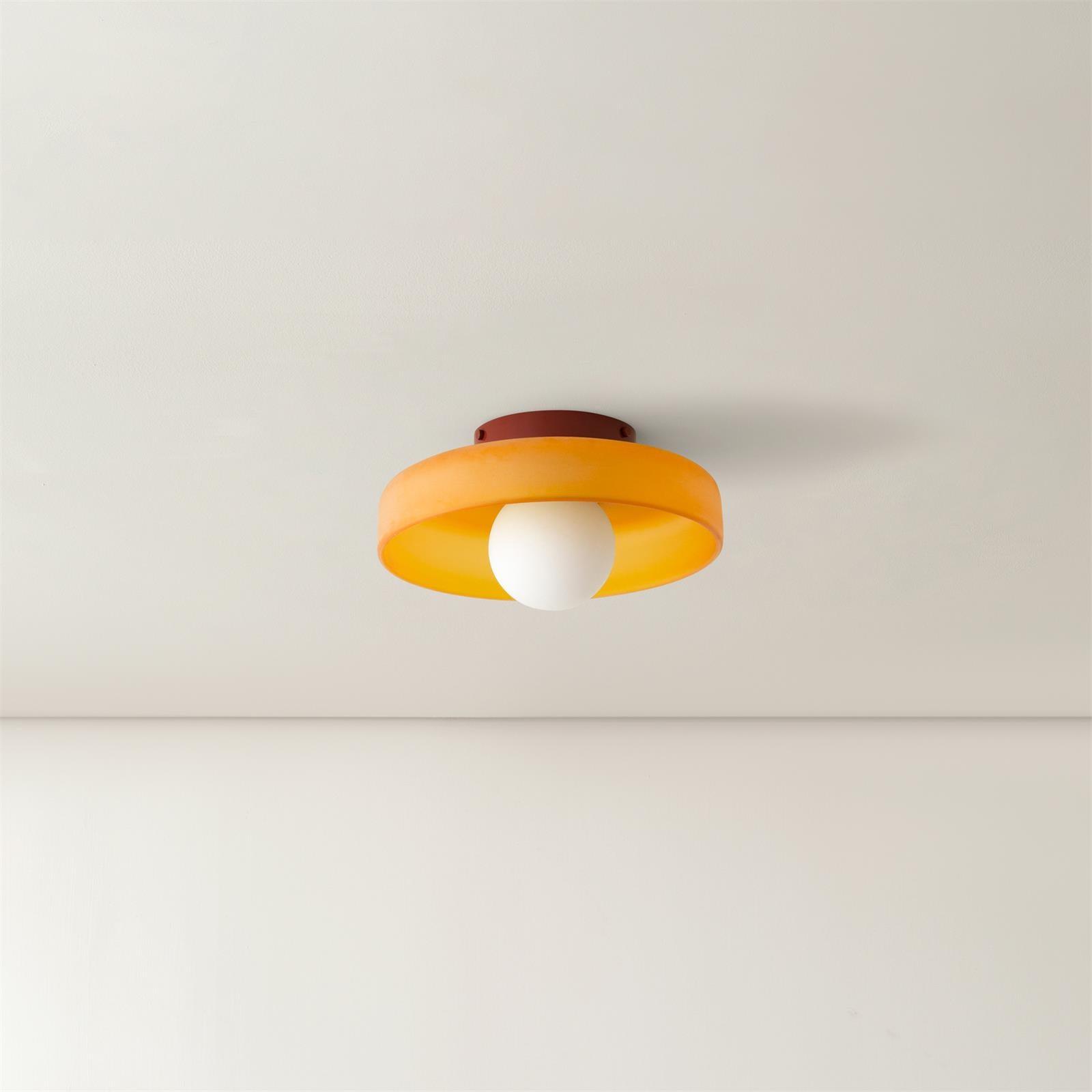 Solara Ceiling Lamp Orange Ring Playful Sculptural - Neutral Decor
