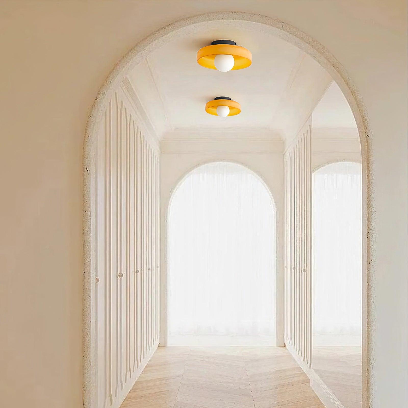 Solara Ceiling Lamp Orange Ring Playful Sculptural - Neutral Decor