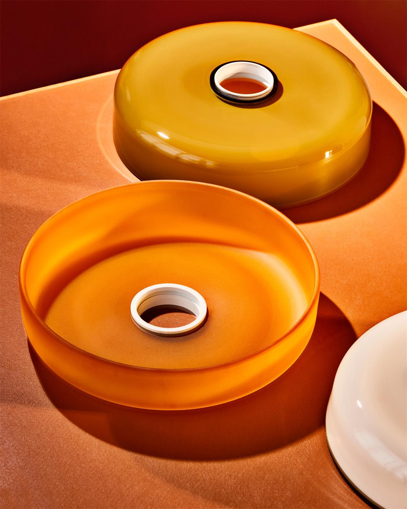 Solara Ceiling Lamp Orange Ring Playful Sculptural - Neutral Decor
