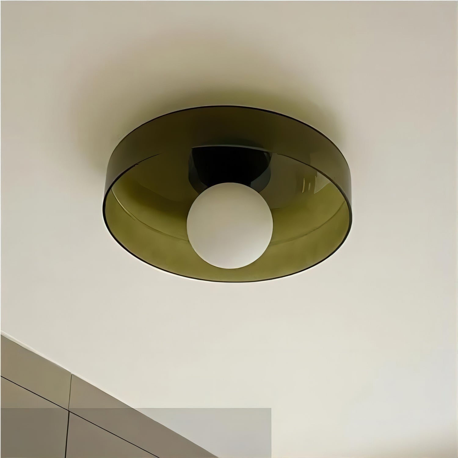 Solara Ceiling Lamp Orange Ring Playful Sculptural - Neutral Decor