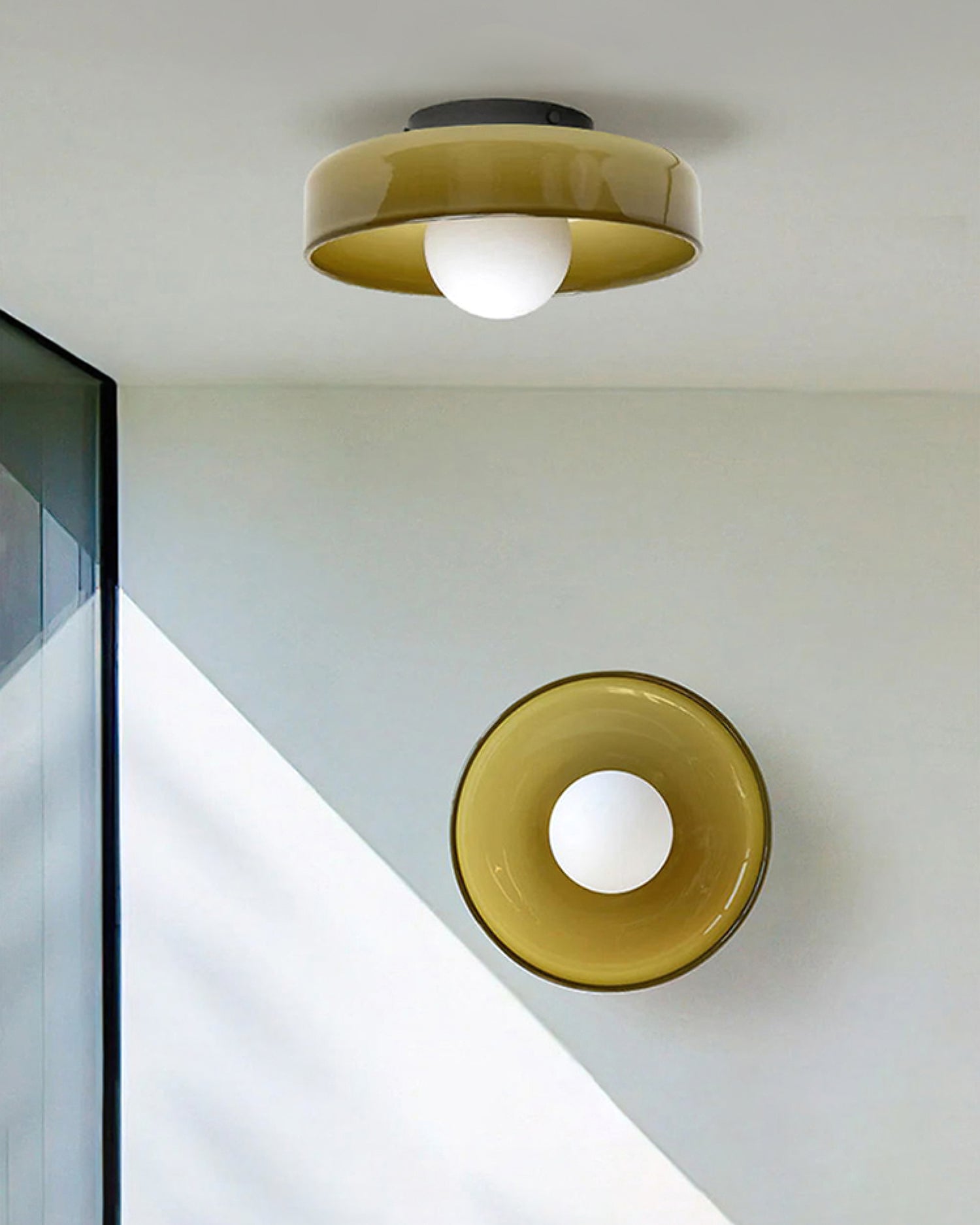 Solara Ceiling Lamp Orange Ring Playful Sculptural - Neutral Decor