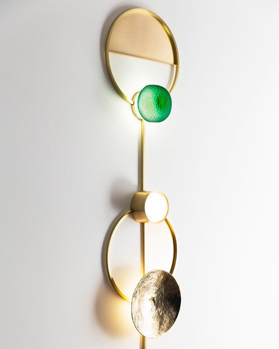 Elynis Brass & Glass Modern Wall Lamp