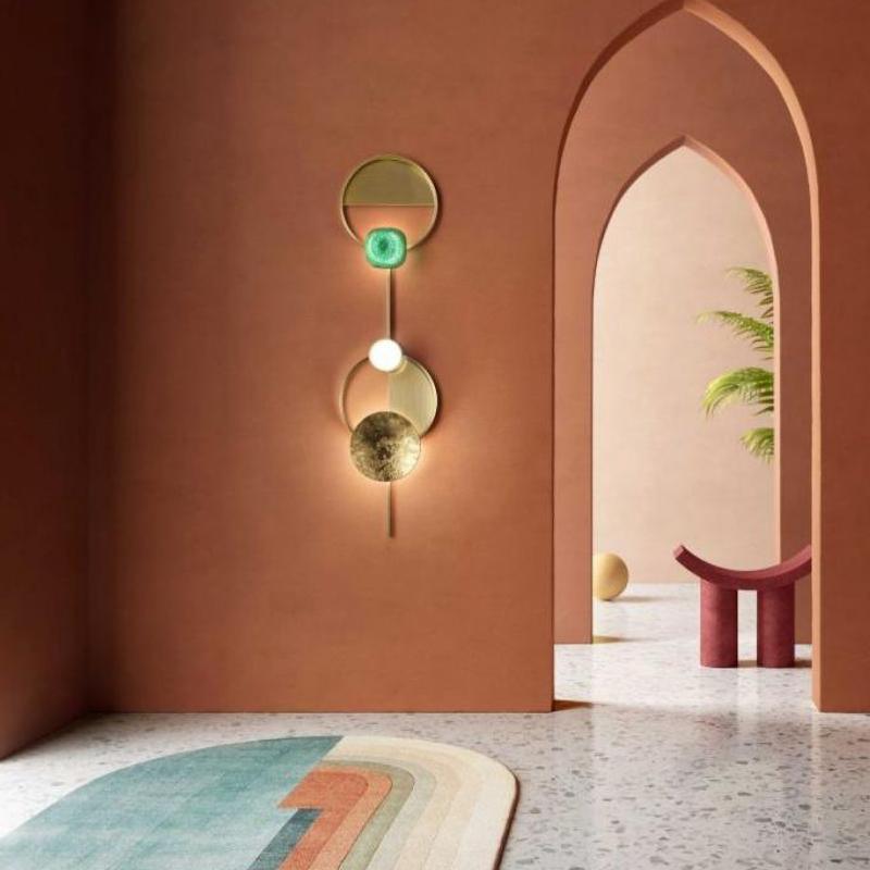 Elynis Brass & Glass Modern Wall Lamp