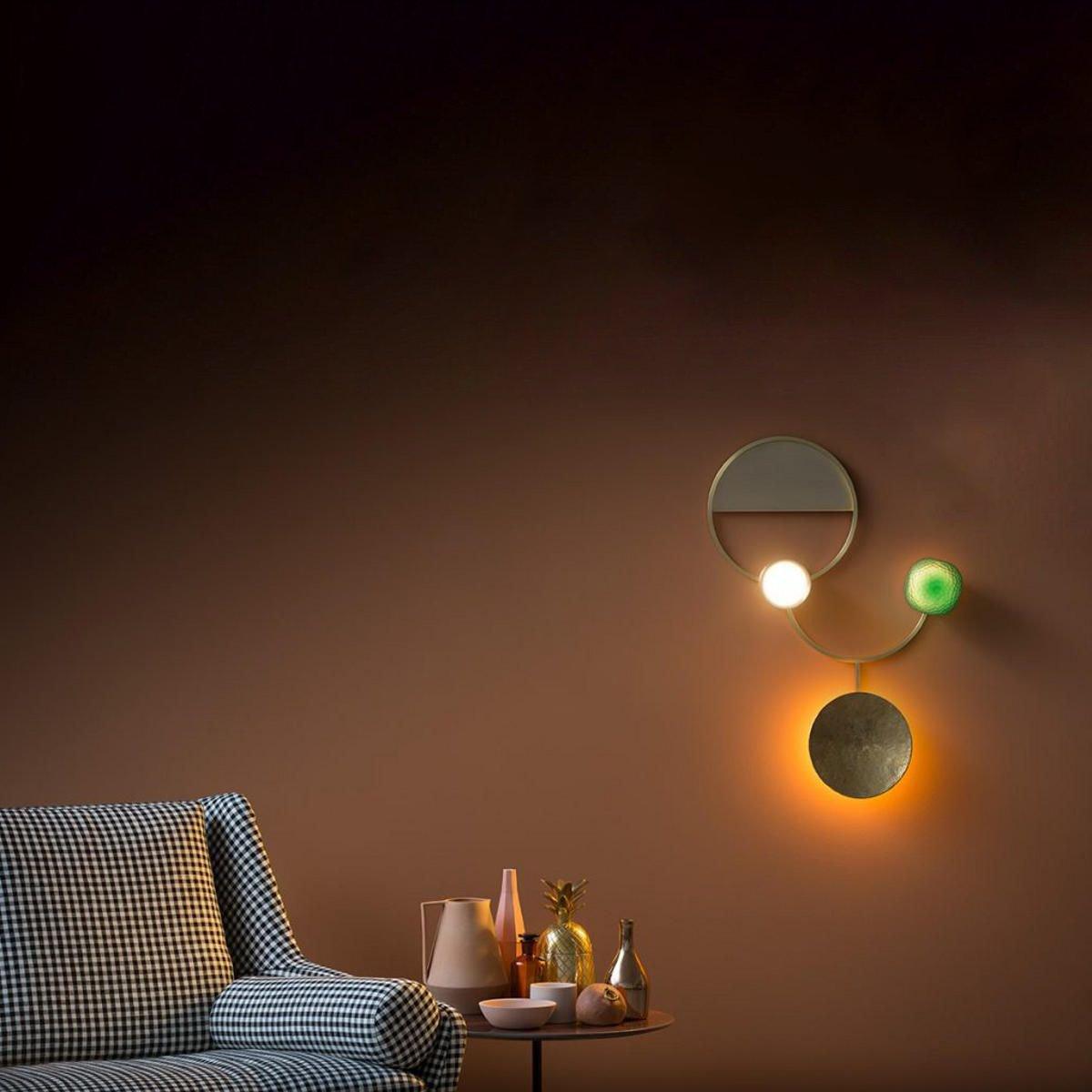 Elynis Brass & Glass Modern Wall Lamp