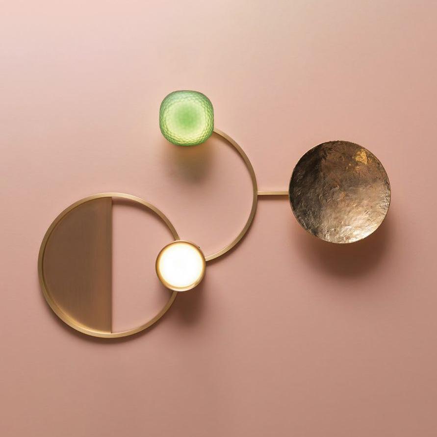 Elynis Brass & Glass Modern Wall Lamp