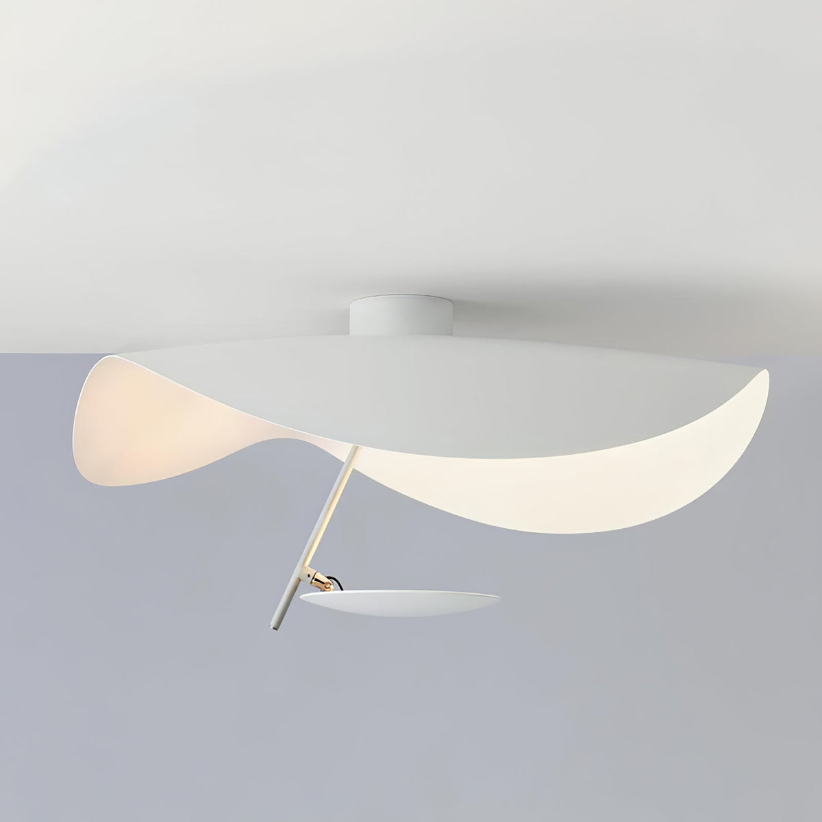 Solenena Ceiling Lamp Curved Shade and Gold Interior