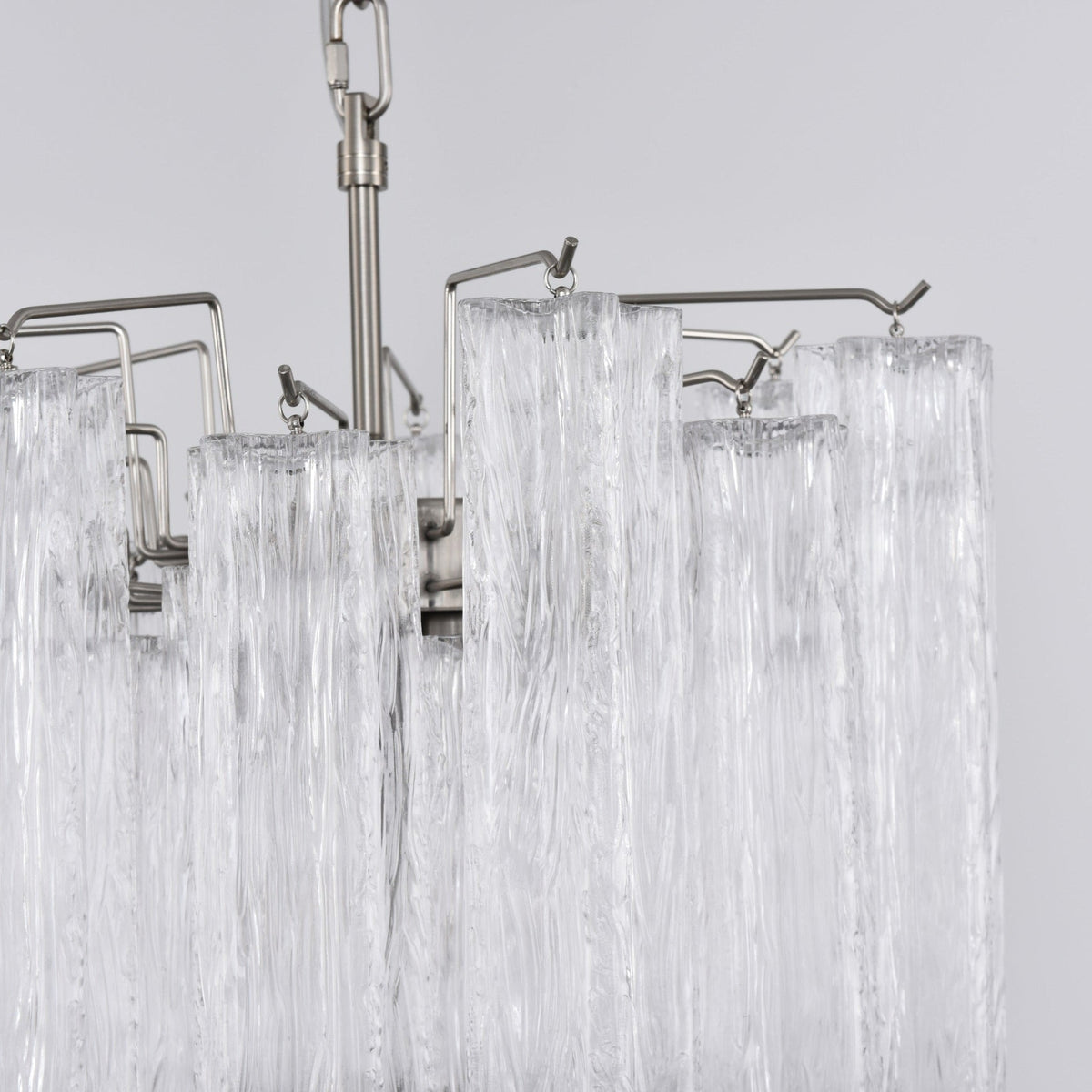 Celorora Chandelier Clear Murano Glass Tube Tiered Modern