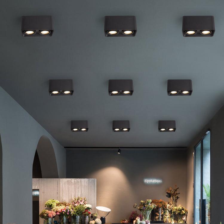 Solara Spotlight Surface Mount Twin LED Angular Minimalist - Neutral Decor