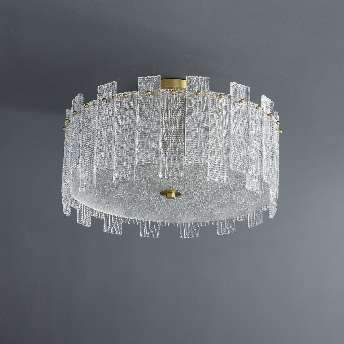 Symiror Postmodern Luxury Brass Glass Ceiling Light