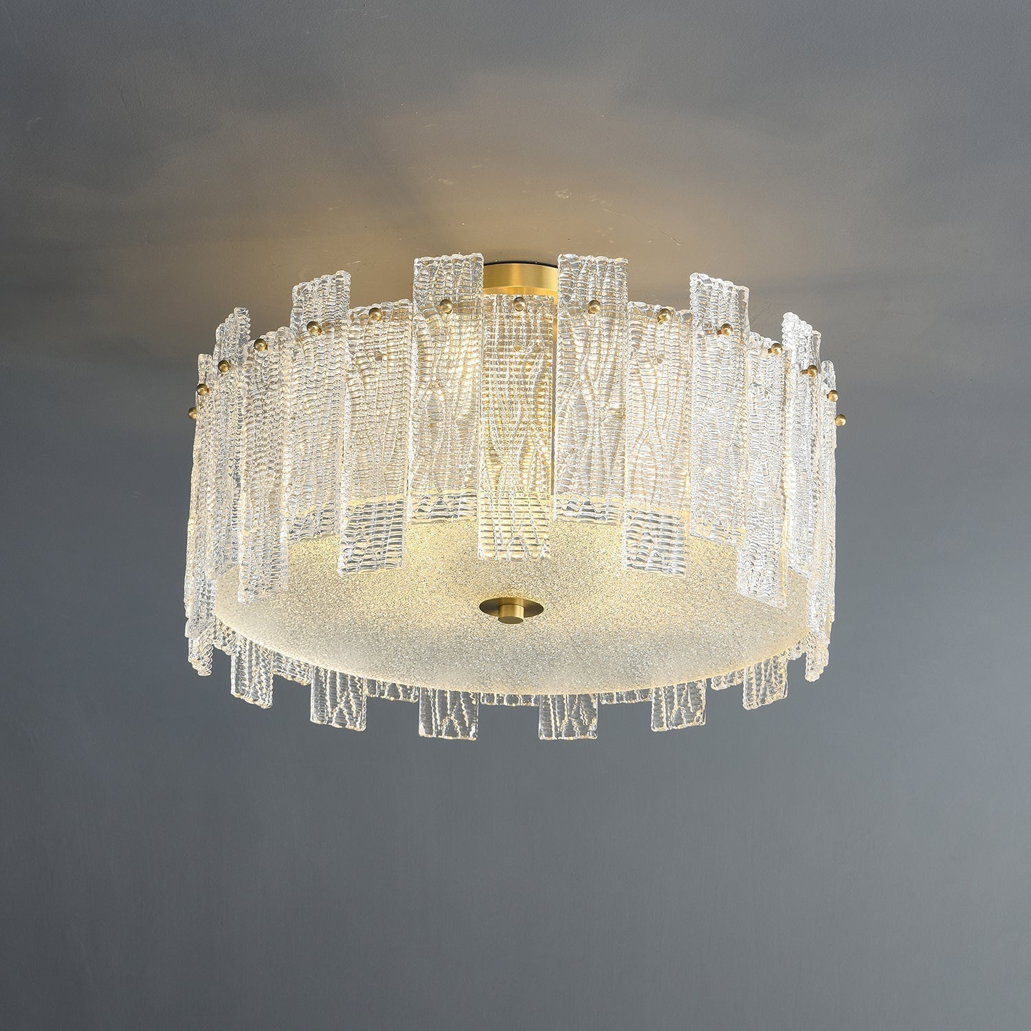 Symiror Postmodern Luxury Brass Glass Ceiling Light