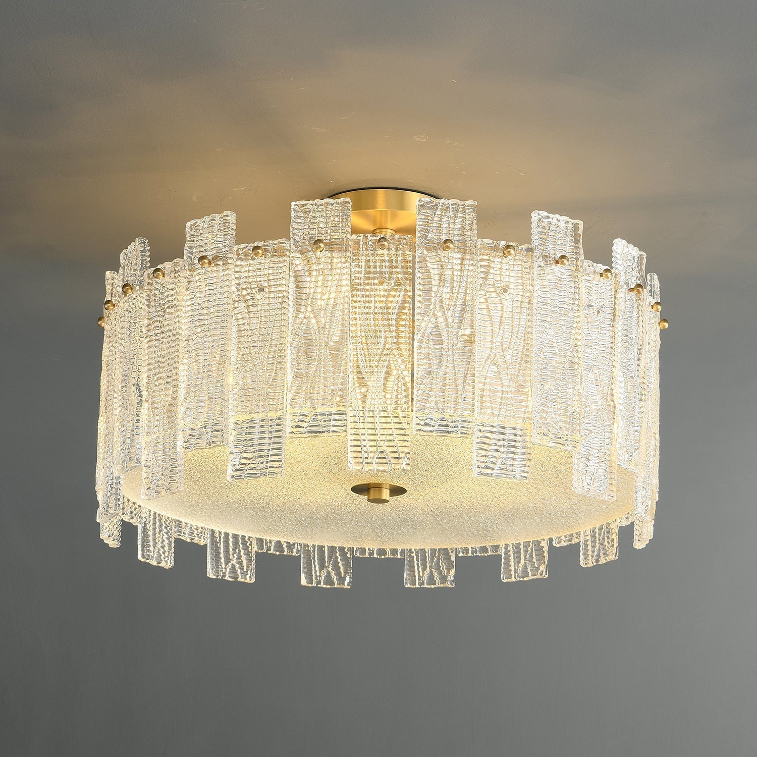 Symiror Postmodern Luxury Brass Glass Ceiling Light