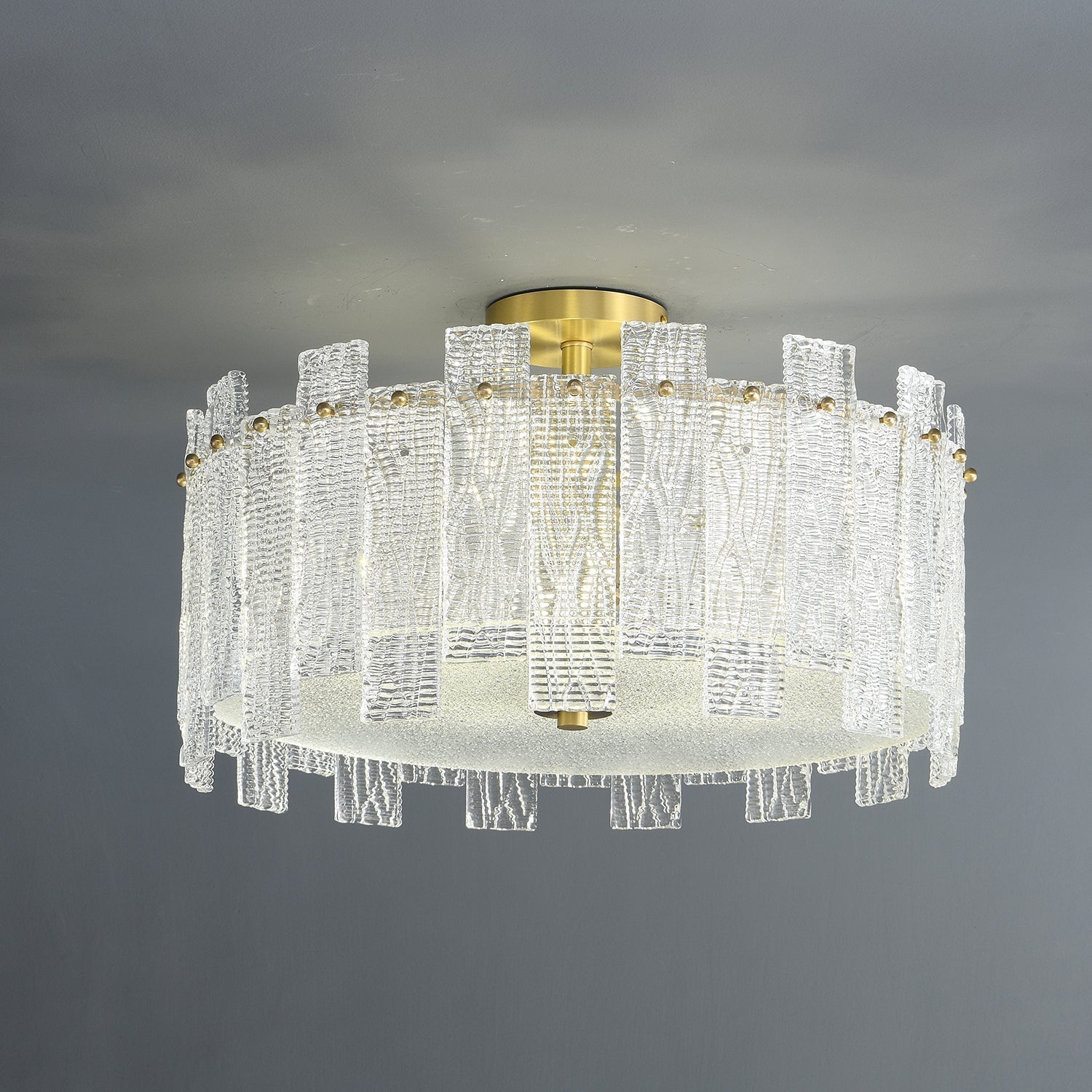 Symiror Postmodern Luxury Brass Glass Ceiling Light