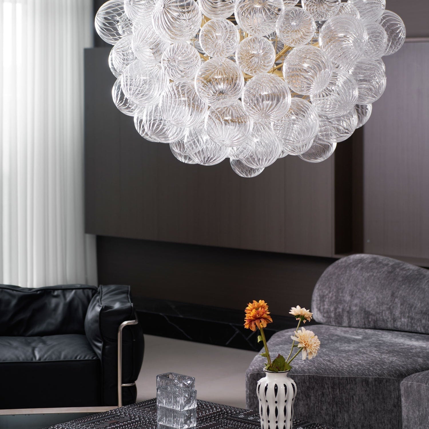 Aurora Chandelier Glass Ball Bubble Modern - Neutral Decor