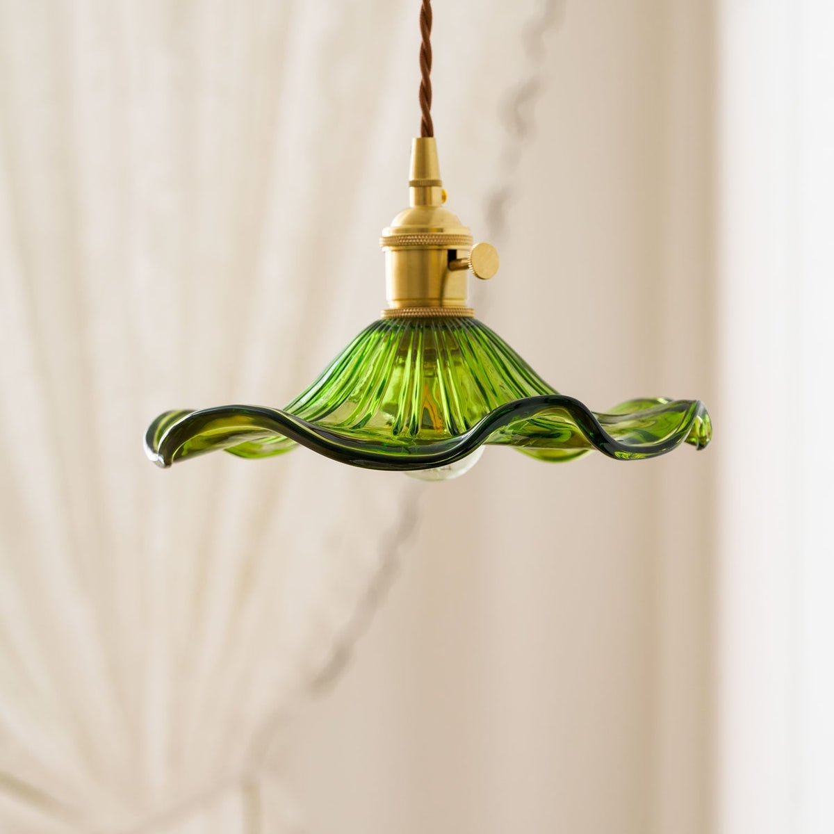 Pineridge Glass Hibiscus Flower Pendant Light