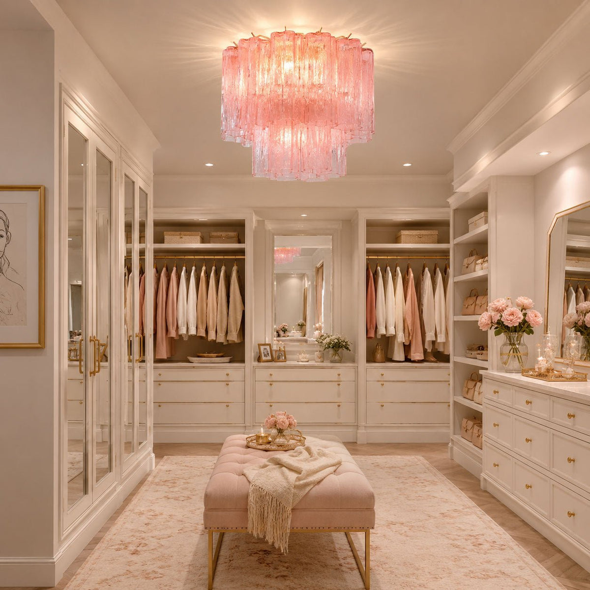Orinwood Murano Tubes Flush Mount Ceiling Light