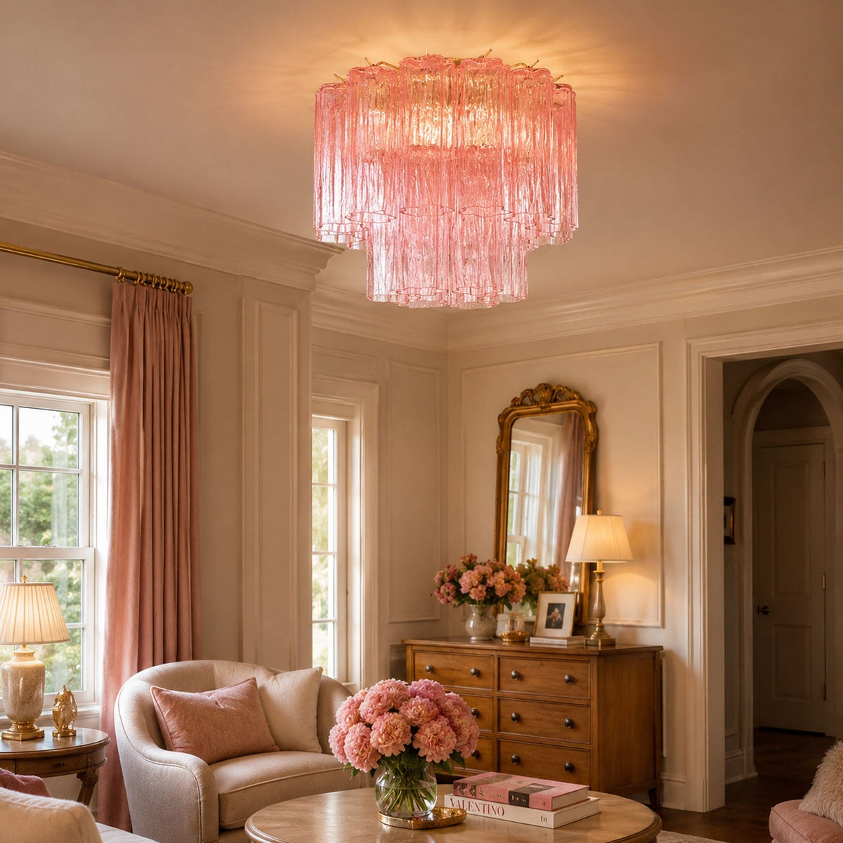 Orinwood Murano Tubes Flush Mount Ceiling Light