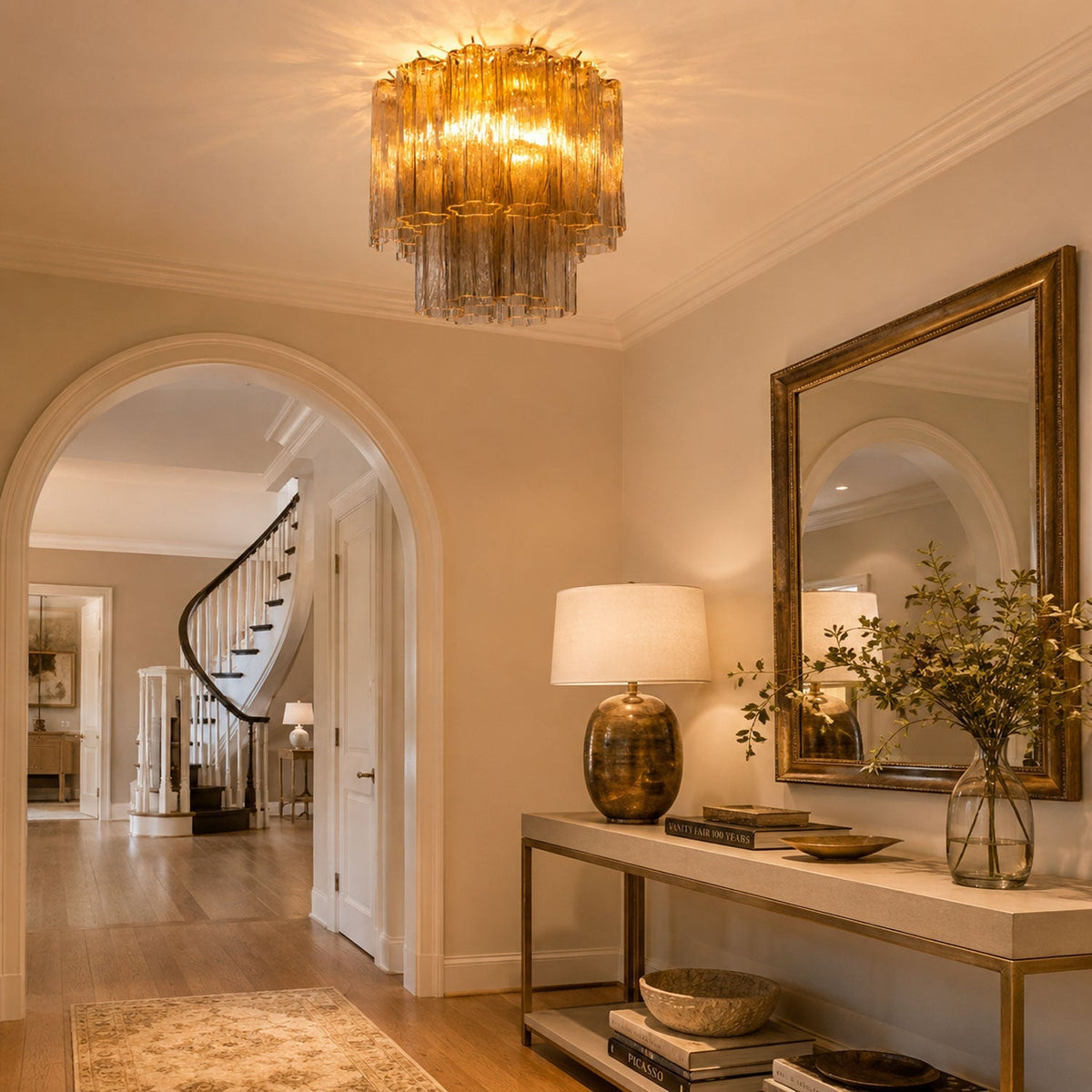 Orinwood Murano Tubes Flush Mount Ceiling Light
