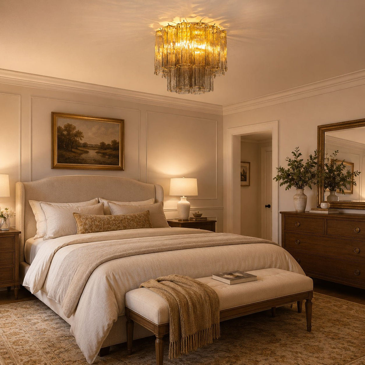 Orinwood Murano Tubes Flush Mount Ceiling Light