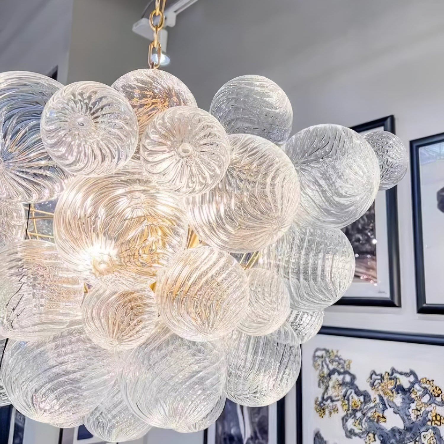 Aurora Chandelier Glass Ball Bubble Modern - Neutral Decor