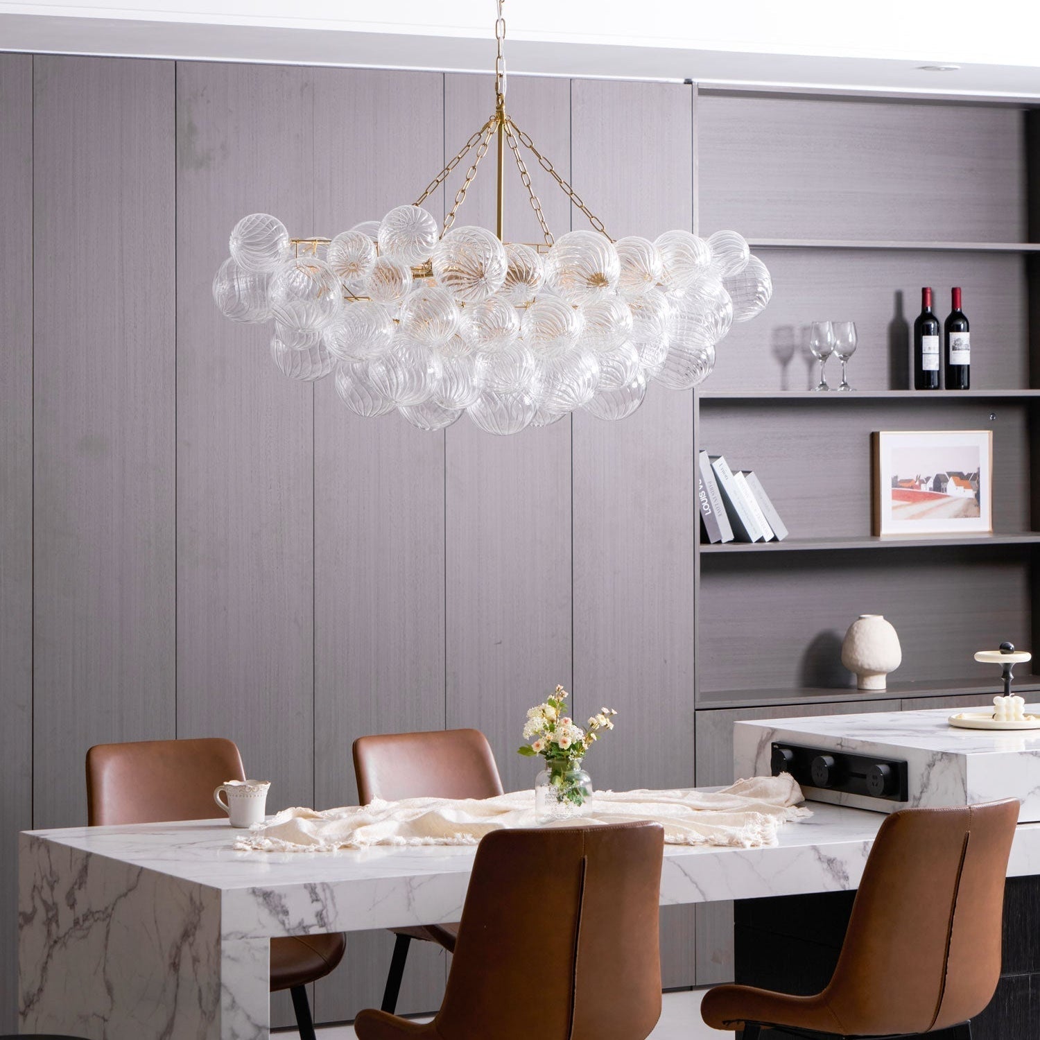 Aurora Chandelier Glass Ball Bubble Modern - Neutral Decor