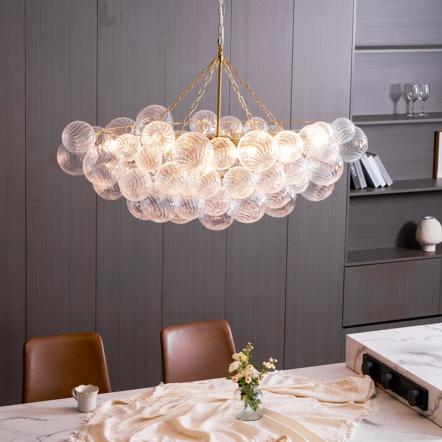 Aurora Chandelier Glass Ball Bubble Modern - Neutral Decor