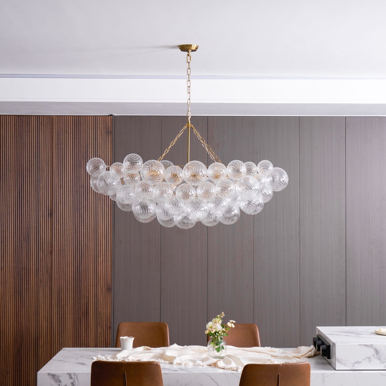 Aurora Chandelier Glass Ball Bubble Modern - Neutral Decor