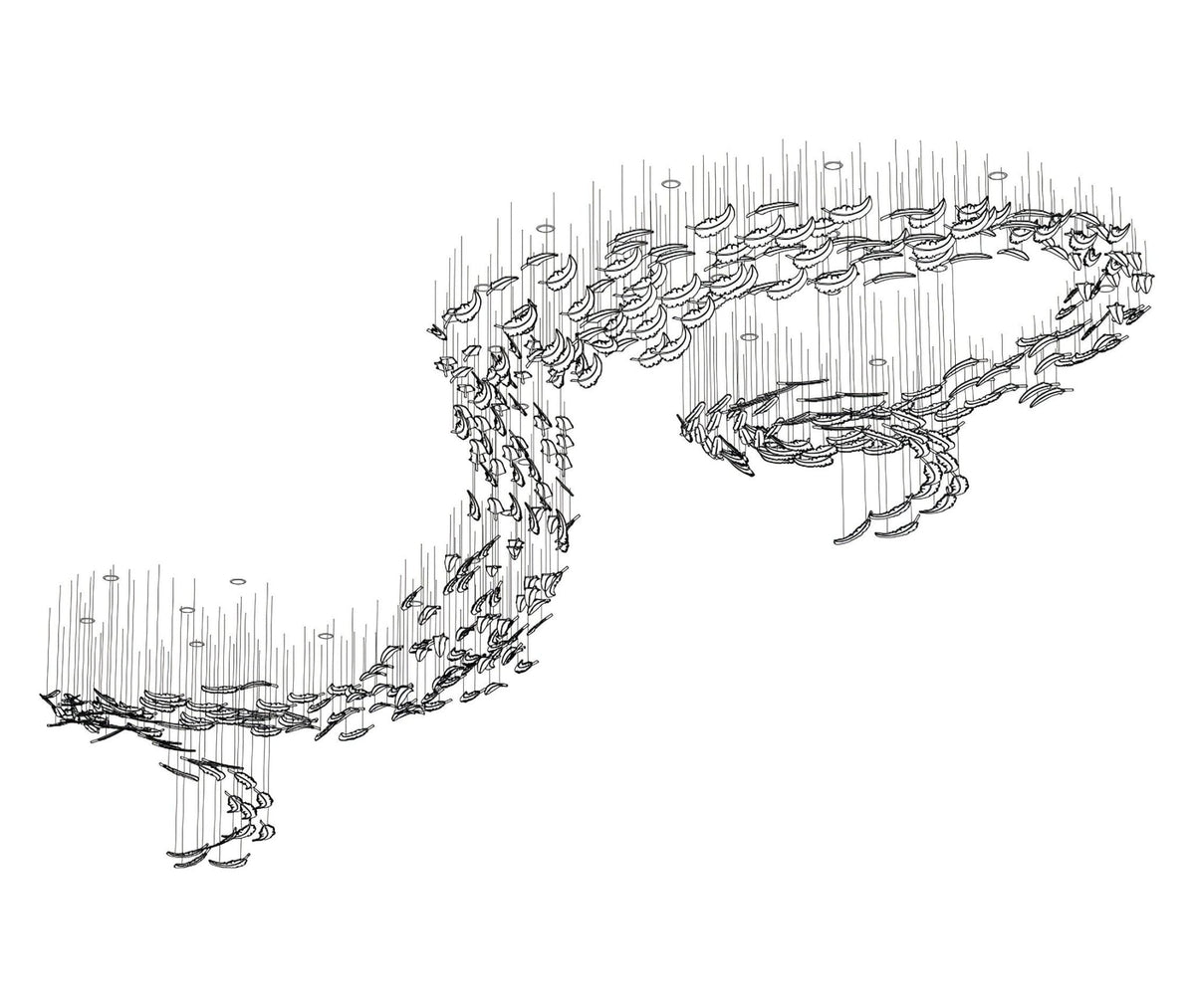 Aetherial Glass Leaf Chandelier