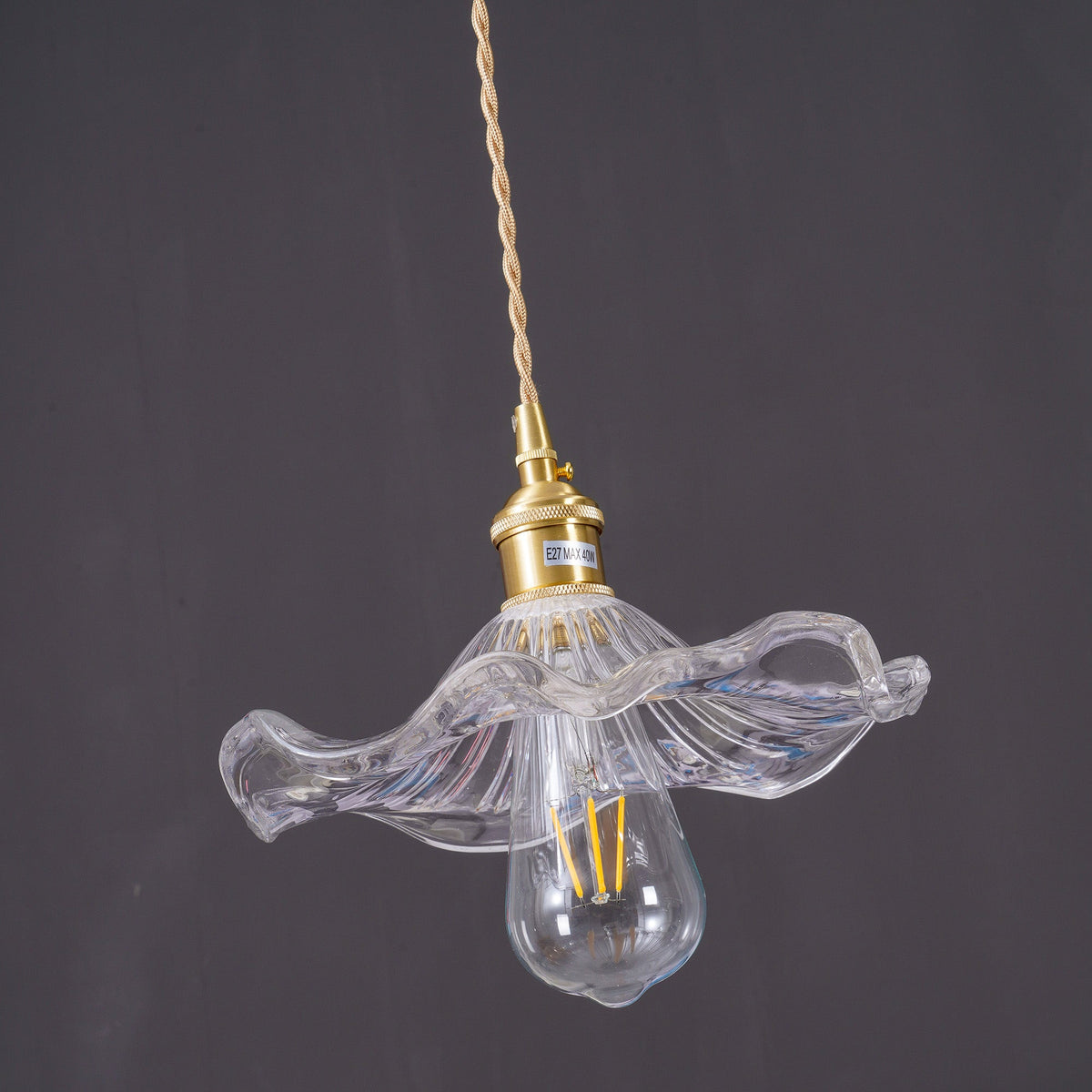 Lioralina Brass & Glass Vintage Pendant Light