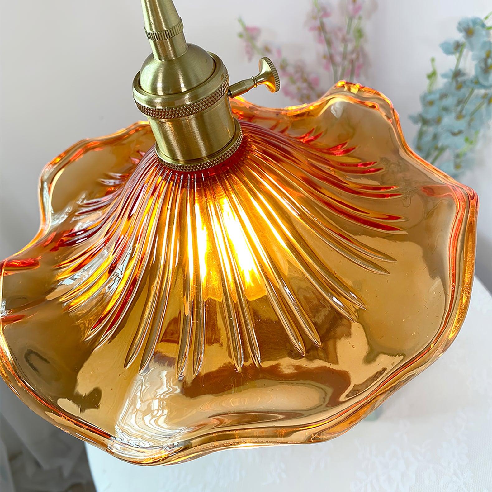 Pineridge Glass Hibiscus Flower Pendant Light