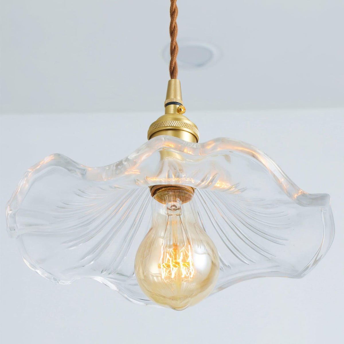 Pineridge Glass Hibiscus Flower Pendant Light