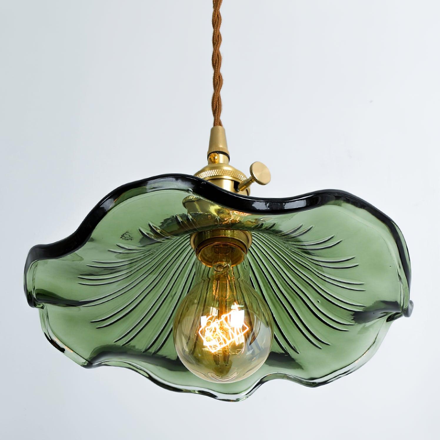Pineridge Glass Hibiscus Flower Pendant Light
