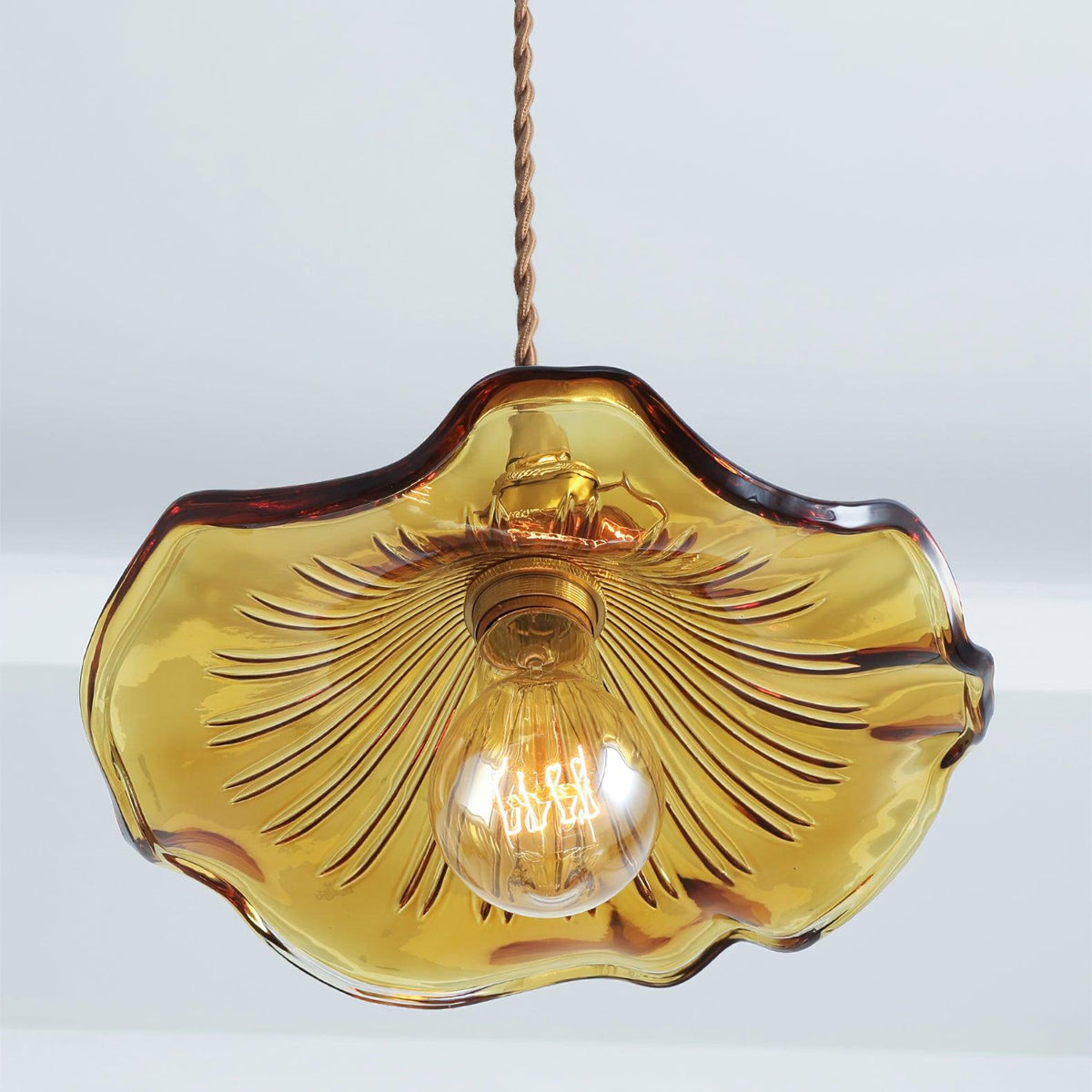 Pineridge Glass Hibiscus Flower Pendant Light