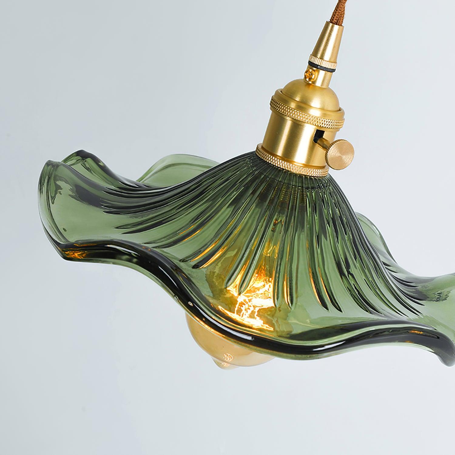Pineridge Glass Hibiscus Flower Pendant Light