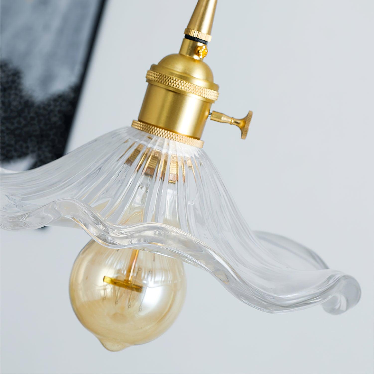 Pineridge Glass Hibiscus Flower Pendant Light