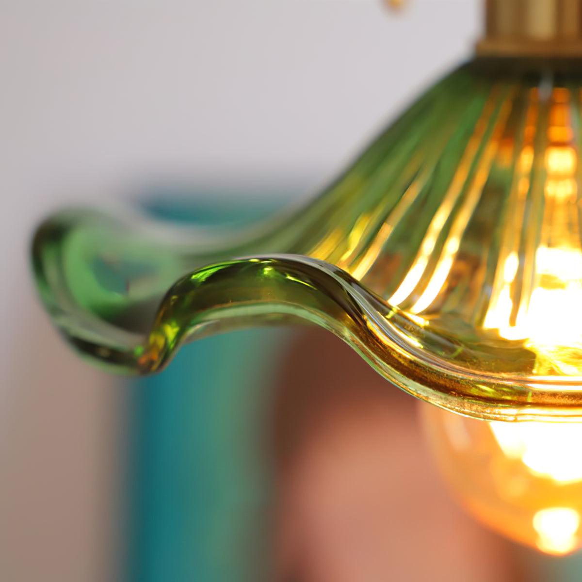 Pineridge Glass Hibiscus Flower Pendant Light