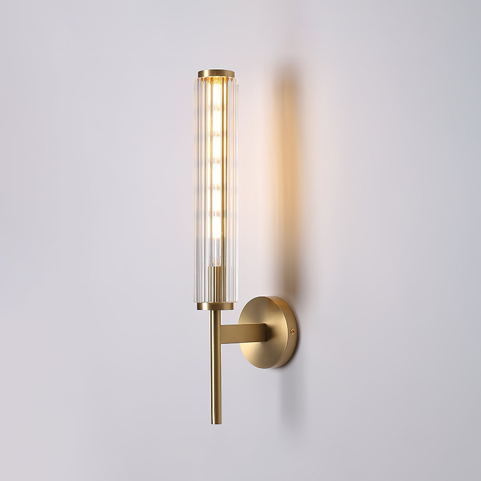 Faylen Premium Linear Brass Glass Wall Light