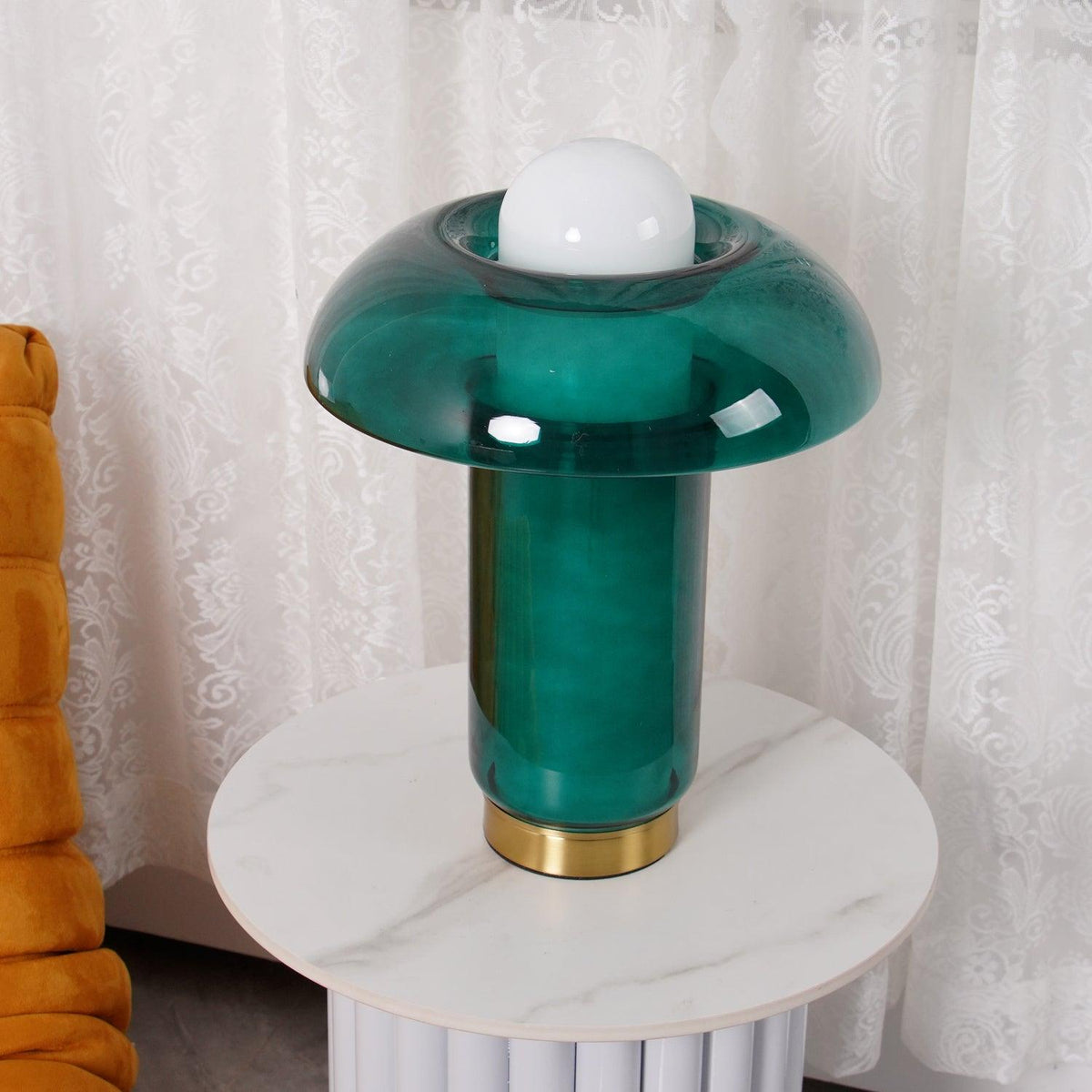 Navlen Green Glass Table Lamp