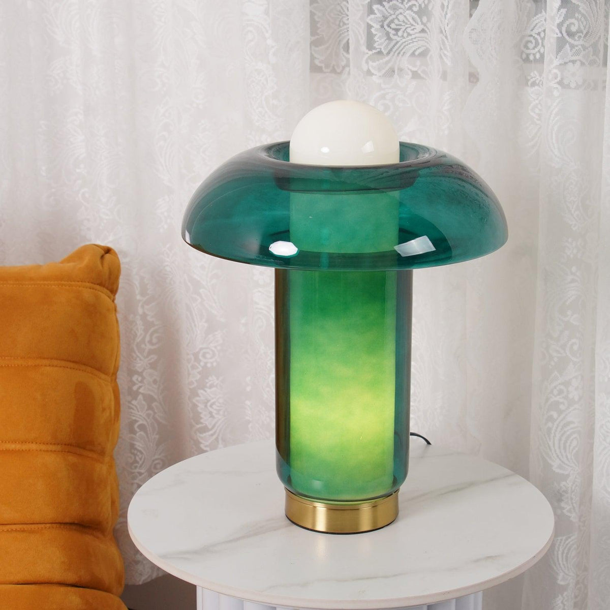 Navlen Green Glass Table Lamp